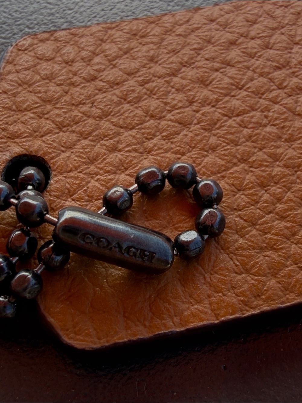 Coach Leather Tag - Cognac Brown - Picture 3 of 6